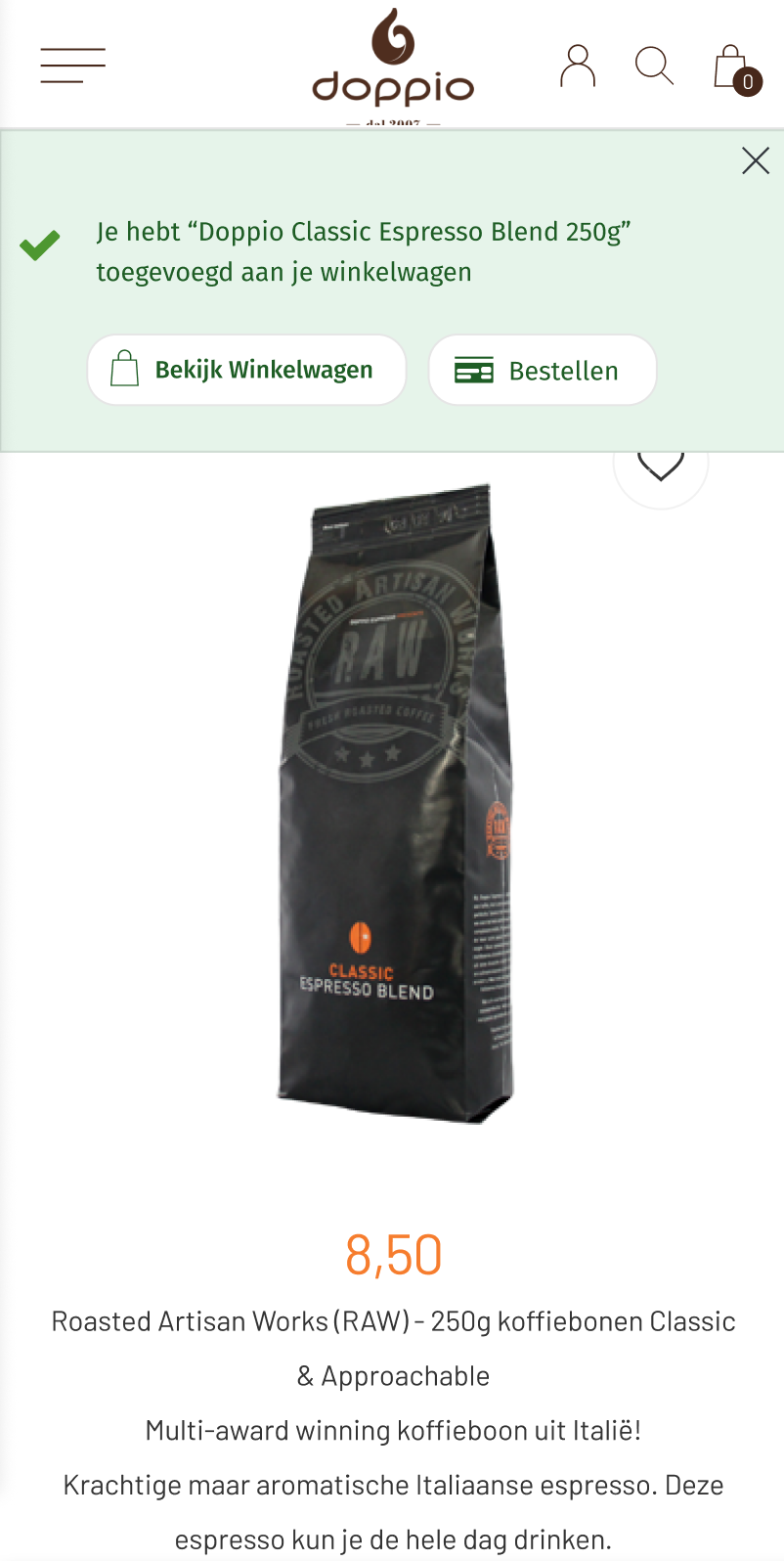 Nieuwe duidelijke bestelbevestiging